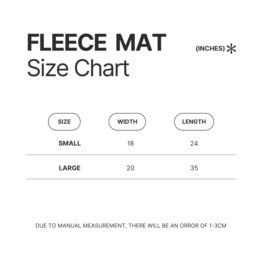 Fleece Mat Size Chart - Rurouni Kenshin Store