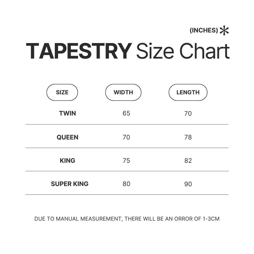 Tapestry Size Chart - Rurouni Kenshin Store